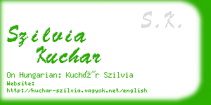 szilvia kuchar business card